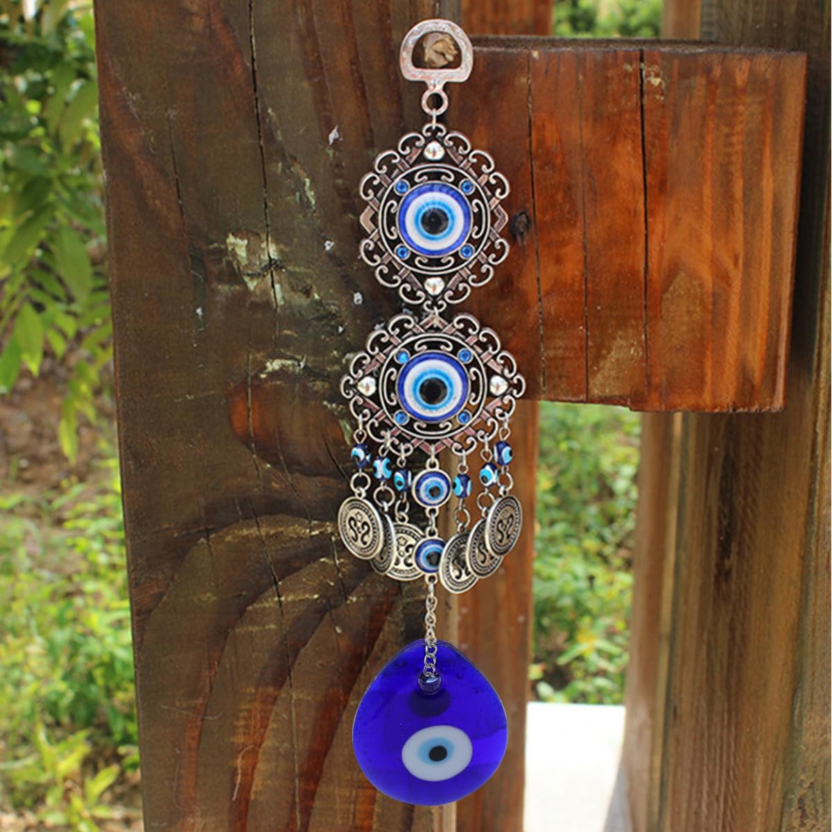 MAYCREATE Evil Eye Hanging for Home Om Nazar Battu for Home Protection, Good Luck and Prosperity, Amulet Wall Hanging Home Decor Protection Blessing Housewarming Birthday Gift MAYCREATE Evil Eye Hanging for Home Om Nazar Battu for Home Protection, Good Luck and Prosperity, Amulet Wall Hanging Home Decor Protection Blessing Housewarming Birthday Gift